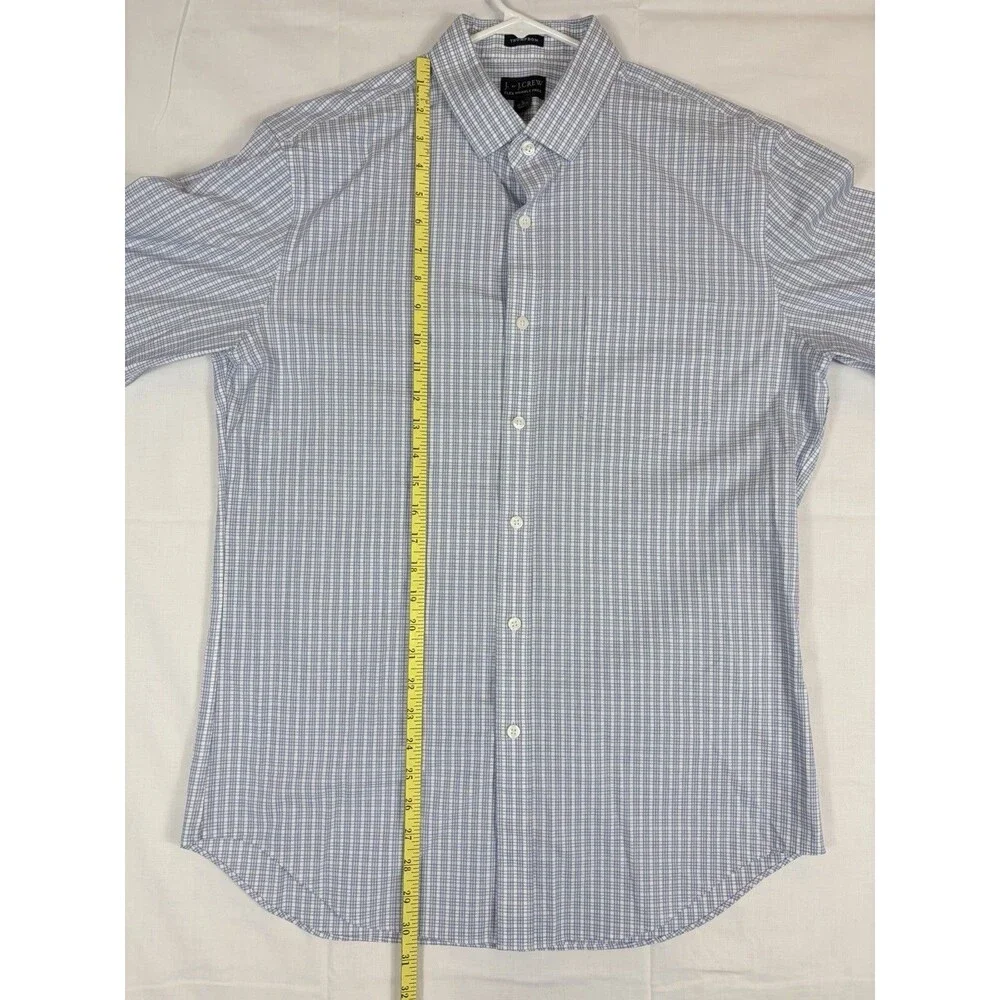J. Crew Thompson Shirt L/S Button Flex Wrinkle Free Blue Plaid Men’s 16-16 1/2